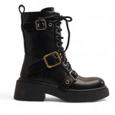 Europeon Union Women Black Leather Half Boot #3359